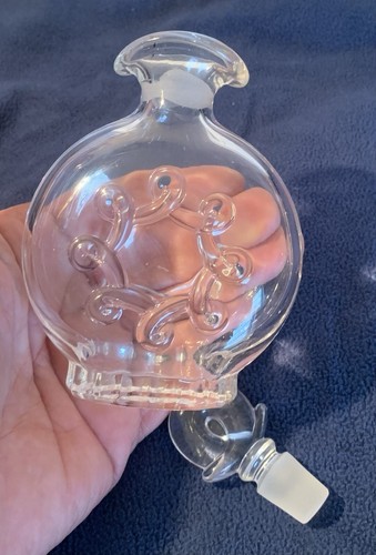 Vintage Heisey Crystal LARIAT Round 4 Oz Oil Bottle Cruet Cologne with Stopper - Picture 5 of 5