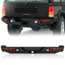 Rear Bumper W/ LED Lights For Jeep Cherokee XJ (2 / 4 Doors) 1984-2001 Off-road
