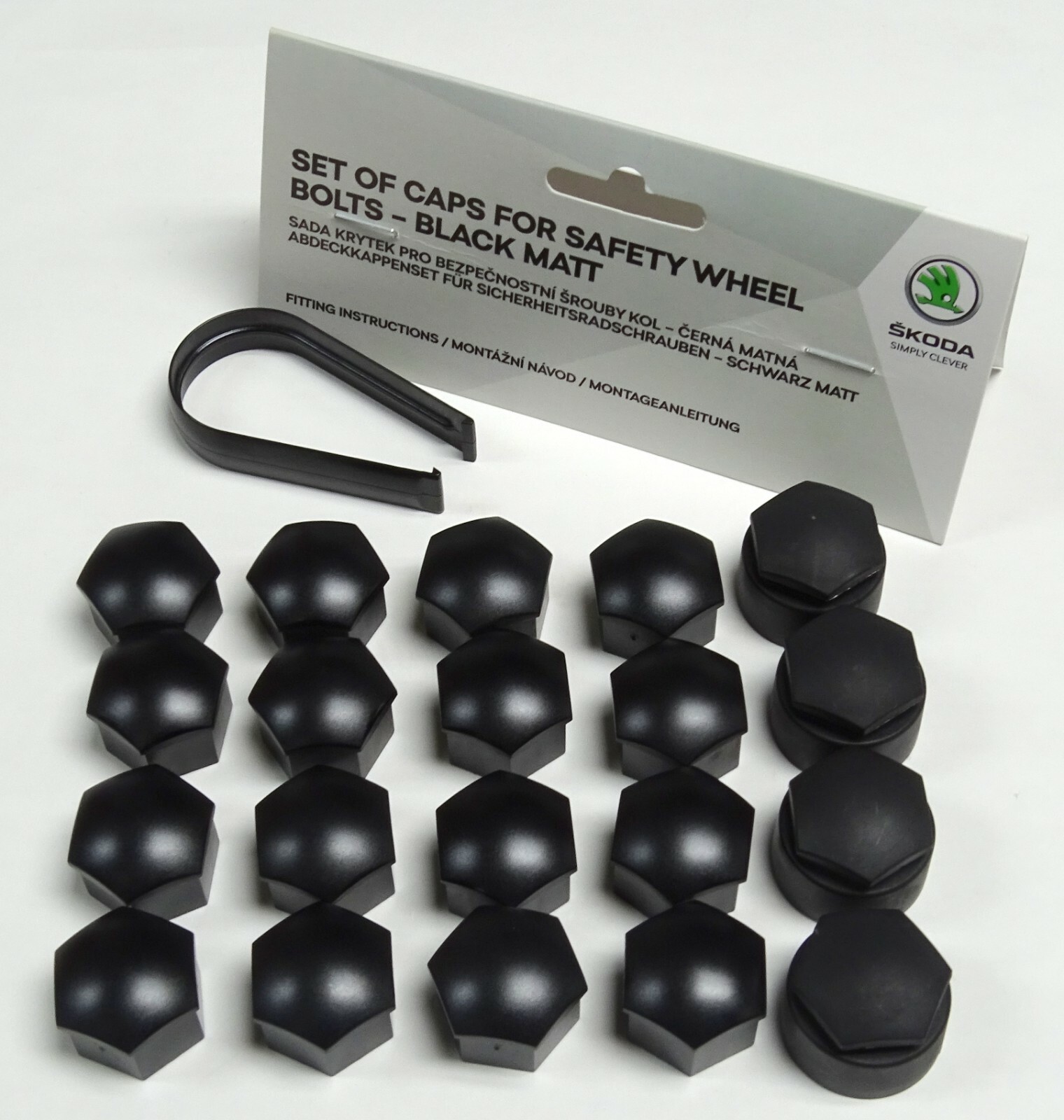 GENUINE SKODA OCTAVIA SUPERB KODIAQ YETI 17mm WHEEL NUT BOLT COVERS