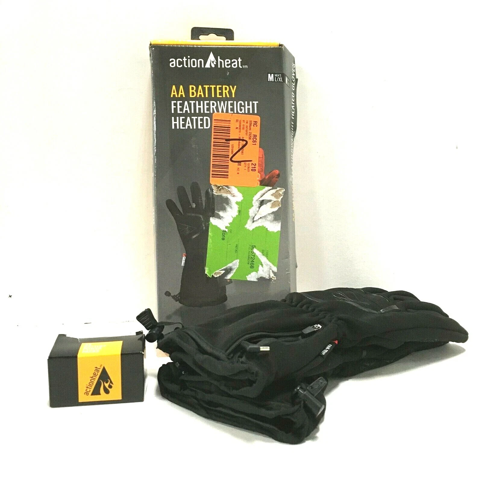 ActionHeat Men's Heated Gloves, Touchscreen Friendly, Waterproof, L/XL, Black