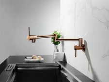 Brass Pot Filler Tap Wall Mount Kitchen Faucet Single Cold Tap Rose Gold Finish