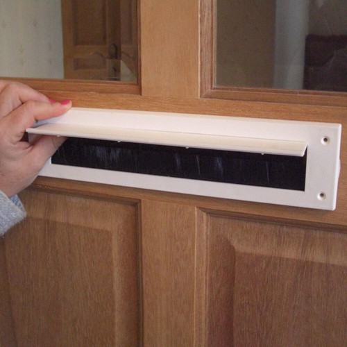 PVC DOOR LETTER BOX INTERNAL COVER PLATE SEAL DRAUGHT EXCLUDER PLASTIC FLAP UK - Picture 3 of 7