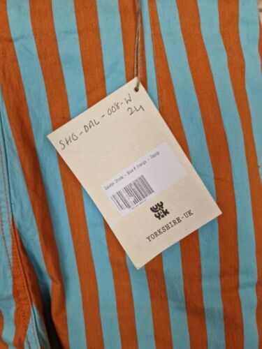 Lucy & Yak Dalston Shorts UK6 Blue Orange Striped Organic Blend - Picture 17 of 22
