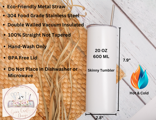 Winnie the Pooh Love 20oz Skinny Tumbler Stainless Steel Hot Cold Drink Gift - Picture 2 of 3
