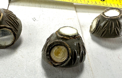 Vintage Antique Celluloid Plastic Dome Button Lot Art Deco Mirrored Shank .75" - Picture 4 of 7