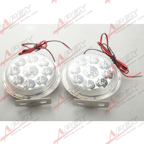 2PCS 7cm Universal 9 LED Daytime Driving Running Light DRL Car Lamp 12V GL - Picture 1 of 3