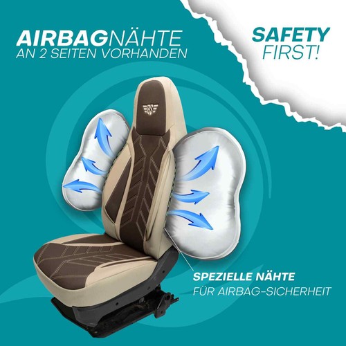 Fundas de asiento de autocaravana Pilot adecuadas para Titanium 650 (beige-marrón) - Imagen 9 de 12
