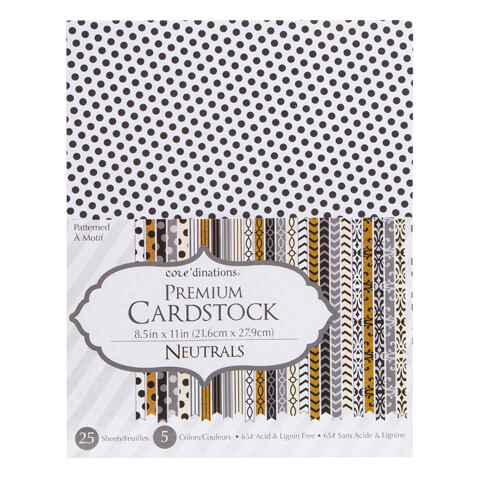 Core/'dinations Value Pack Patterned Cardstock 8.5/"x11/" 25//pk-pastels