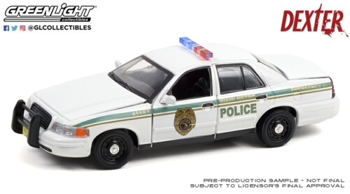 GREENLIGHT 1/43 DEXTER 2001 FORD CROWN VICTORIA POLICE INTERCEPTOR 86613 - Picture 1 of 1