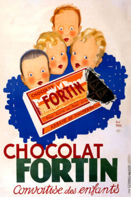 CHOCOLAT FORTIN LUST FOR CHILDREN CHOCOLATE FRENCH VINTAGE POSTER REPRO