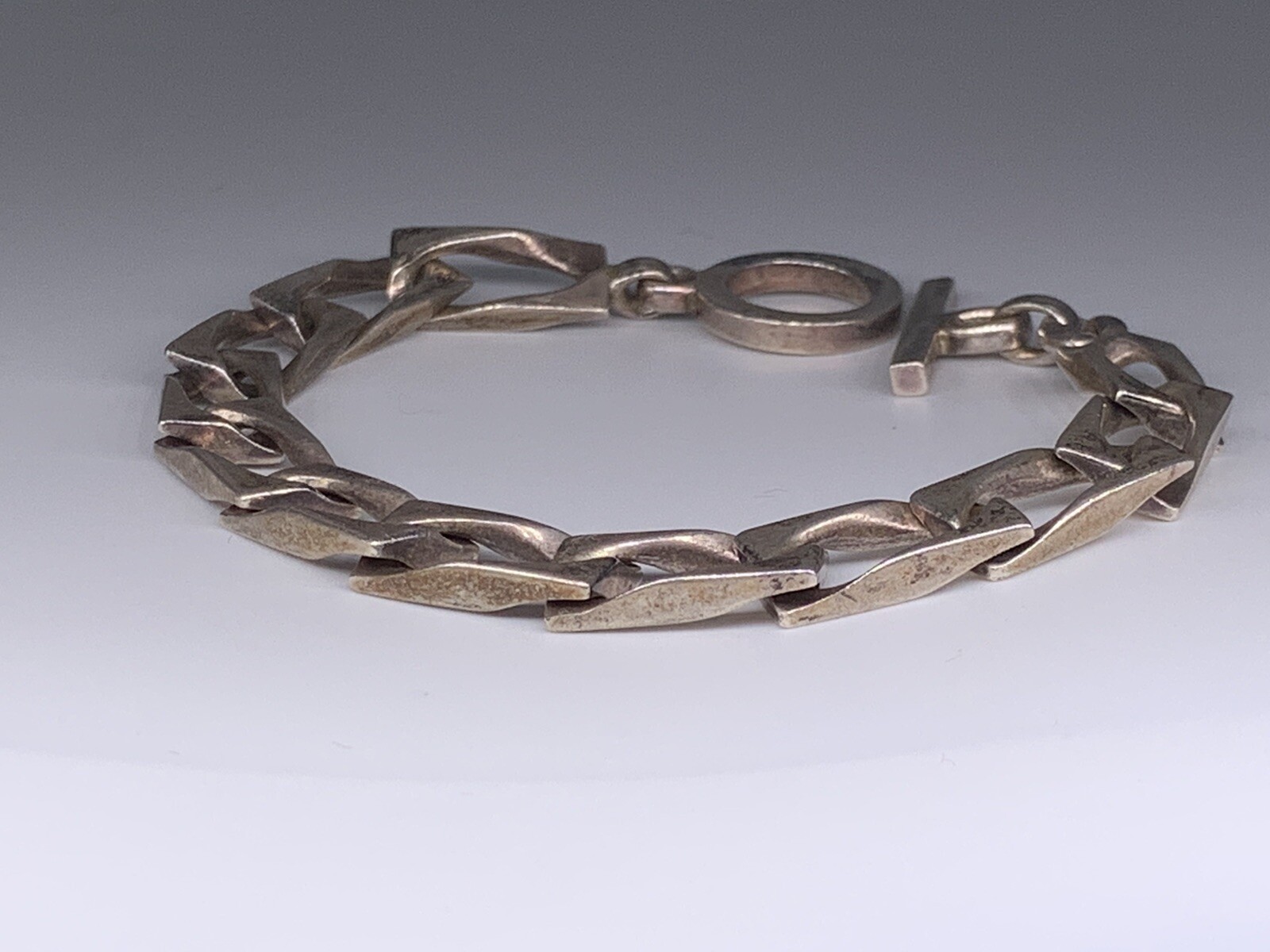 Gucci Rectangular Sterling Silver Link Bracelet 8… - image 6