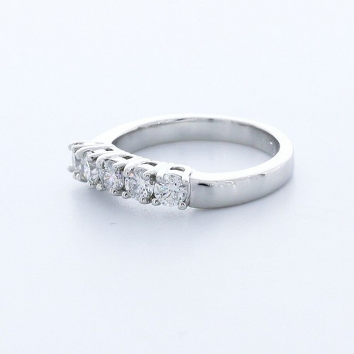 1.01ct E VS2 Round Natural Diamonds Plat Classic Ring with Wedding Band - Picture 2 of 3