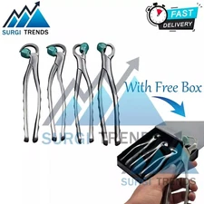 Dental Extraction Forceps Standard Series Set of 4 Pcs 40 Bumpers Free