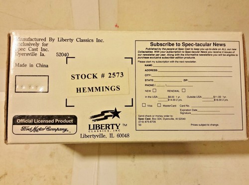 Liberty Classics Ford Model A Delivery Van Hemmings Motor 1:25 Scale Die Cast - Picture 3 of 8