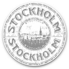 2 x Vinyl Stickers 25cm (bw) - Pink Stockholm Sweden Travel Stamp  #40329