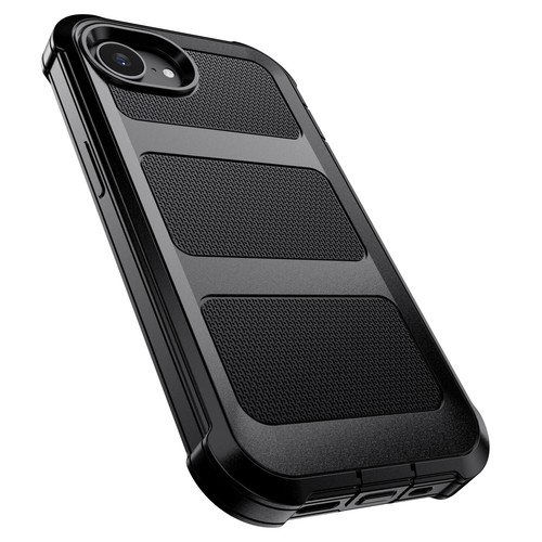 For Apple iPhone 16e Rugged Hard Protective Black Shockproof Rubber Case Cover - Picture 10 of 22