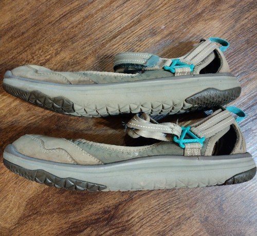 Sandalias Teva Terra para mujer talla 9 cuero tostado y verde azulado 1018734 - Imagen 5 de 12