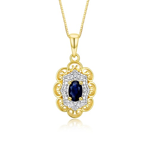 RYLOS Flower Necklace: Gemstones, Diamond Birthstone Pendant Gold Plated Silver - Picture 24 of 29