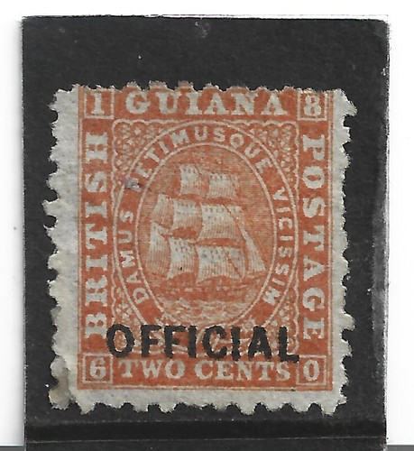 British Guiana 1875 Official o/p sg O2 mm, Rep. untere linke Ecke, Kat. 475£