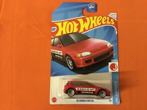 (1) HOT WHEELS 2023 M/L #95/250 1992 Honda Civic EG 4/10 HW J-Imports red