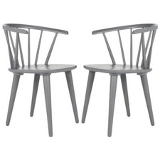 Blanchard Mid-Century Curved Spindle Side Chair, Grey (Set of 2)