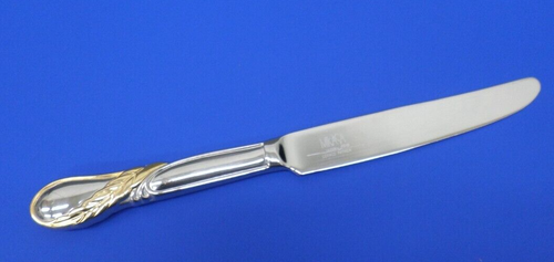 8 Mikasa NOVENA GOLD Feather Glossy 18-8 Stainless Japan Flatware DINNER KNIVES - Picture 3 of 6