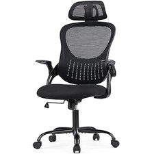 High-Back Mesh Office Chair,Flip-up Armrest,Adjustable Computer Chair with Wheel