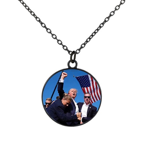 Trump Emblem Pin Metal Necklace with Picture Independence Day Decor Memory Gifts - Picture 6 of 24