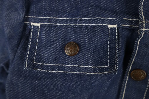 Vintage 60s 70s Boys Medium 4-5 Selvedge Denim Jean Trucker Jacket Blue USA - Picture 5 of 17