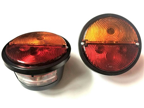 2x rund Rückleuchte mit Blinker ⌀132 Rücklicht Schlepper Oldtimer 12/24V E20 SET - Bild 5 von 12