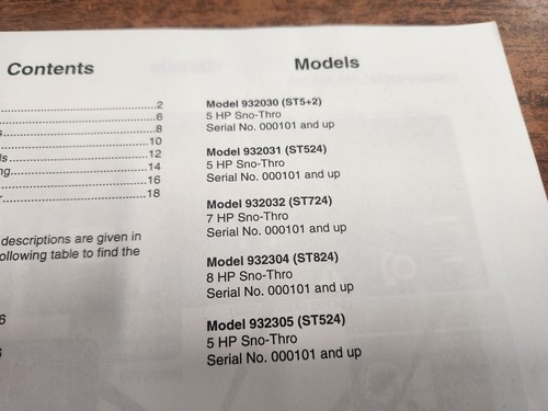 Manual de piezas Ariens 932 Series Sno-Thro - Imagen 4 de 8