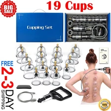 Cupping Therapy Set 19 Massage Cups for Back Pain Relief Physical with Hand Pump