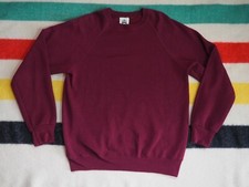 VTG 90s Lee Midweight Burgundy Red Raglan Sweatshirt Pullover USA Made M Medium