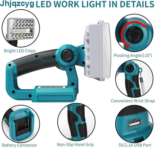 3'-9" LED Work Light Torch Lamp Camping Light Fits For Makita 18V Li-ion Battery - Picture 4 of 17