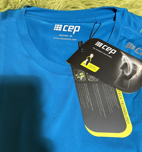 CEP - WingTech Sport Shirt Women's Medium Aqua Blue Short Sleeve NWT - Picture 6 of 7