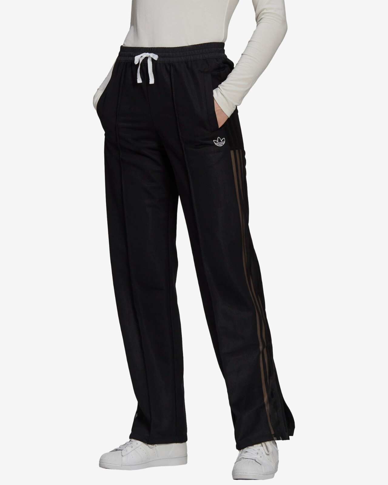 adidas Originals Firebird Wide Leg Pant Size 8 Black RRP £60 Brand New GN3201 - Picture 2 of 9