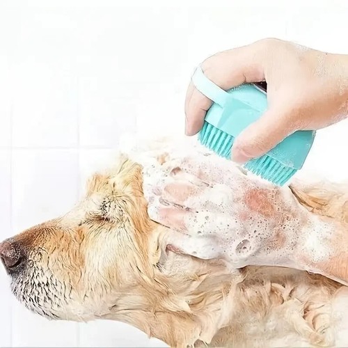 1PC Pet Bath Brush, Dog & Cat Silicone Massage Brush, Multifunctional Bath Brush - Picture 1 of 4