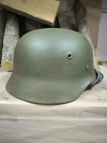 Casco alemán original bonito casco M35 original Segunda Guerra Mundial talla 64 - Imagen 7 de 20