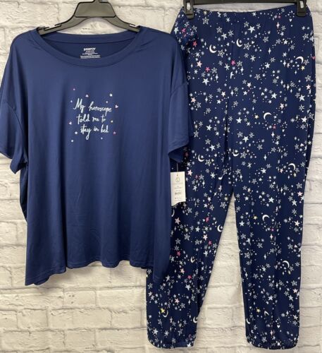 NEW Joyspun Pajamas Set womens 2X Top Jogger Horoscope pants pockets stars moon