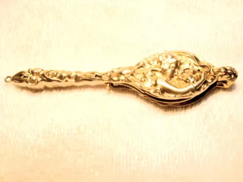 RARE "GIBSON GIRL"  BY FAMOUS UNGER BROTHERS 1899 VERMEIL REPOUSEE LORGNETTE! 
