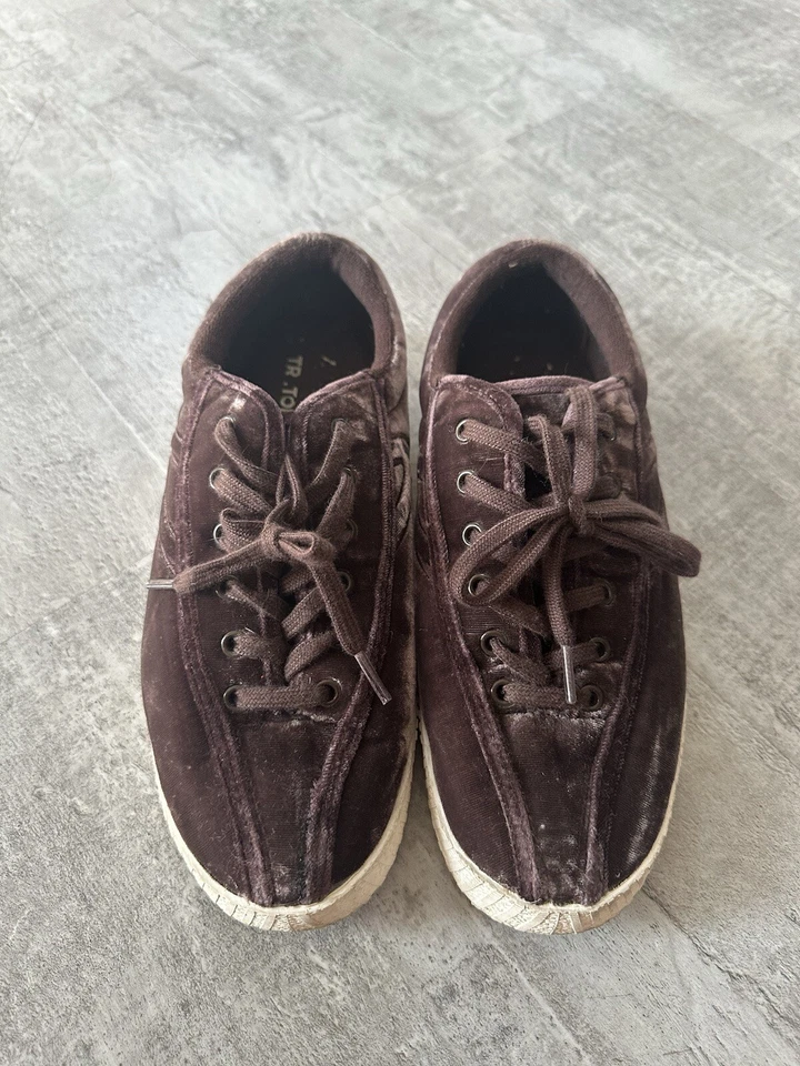 Zapatillas Tenis Tretorn + Madewell Nylite Terciopelo Berenjena Mujer Talla 8 Foto 3 de 4
