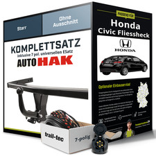 Für HONDA Civic VII Typ EU,EP,EV Anhängerkupplung starr +eSatz 7pol uni. 01- NEU