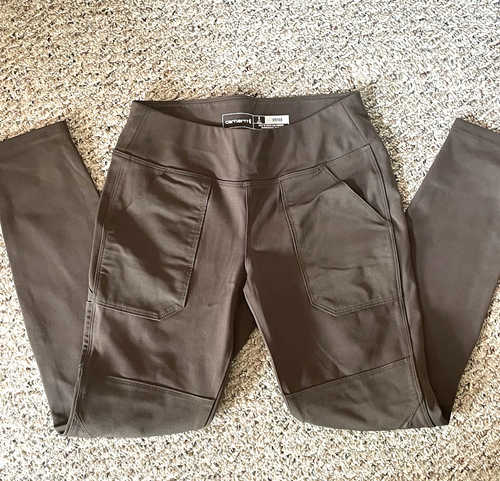 Carhartt Womens S Dark Brown Force Fitted Leggings Pockets - Picture 2 of 6