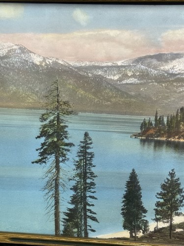 Early 20th Century, RARE HAND OIL COLORED PHOTOGRAPH LAKE TAHOE, CA. FREEL PEAK - Picture 4 of 19