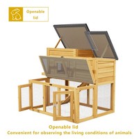 Wooden 2-Tier Rabbit Hutch Chicken Coop with Run - Outdoor Weather Resistant 5