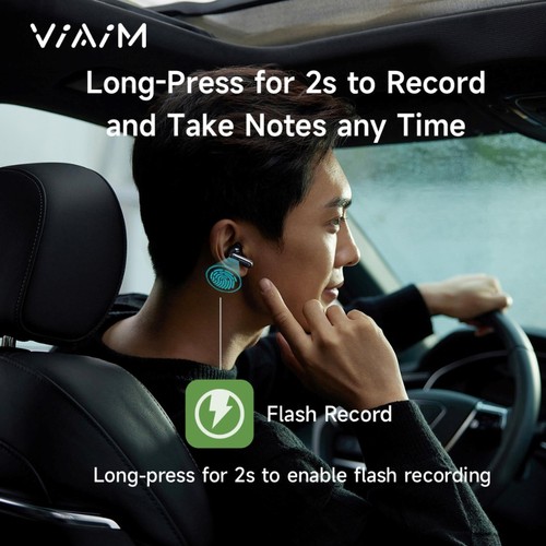viaim Nano+ AI Voice Recorder Earbuds-AI Meeting Assistant + Transcription, Flas - Picture 5 of 11