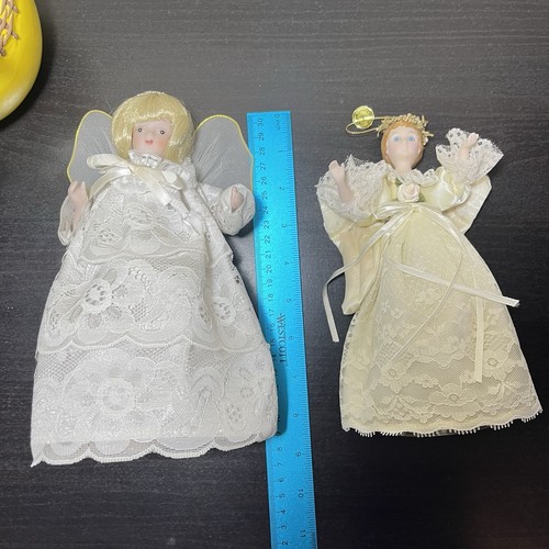 Lote de adornos de árbol de Navidad vintage años 80 Kurt Alder Angel encaje victoriano sin luces - Imagen 9 de 10