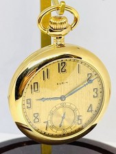 WOW 1925 Elgin 12S 15J Gr 315 Display Clear Back Pocket Watch Runs