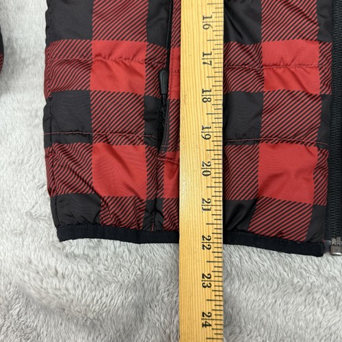 LL Bean Jacket Youth Medium 10-12 Black Red Puffer Buffalo Plaid Insulated Coat - Picture 6 of 8