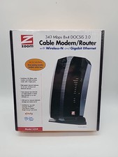 ZOOM 343 Mbps 8x4 DOCSIS 3.0 Cable Modem ROUTER With Wirreless-N and Gigabit